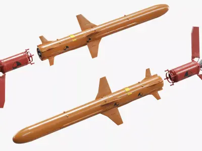 Training Target Missile with Foldable Fins 3D model