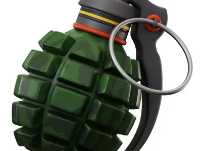 3D Army Grenade Low-poly 3D model