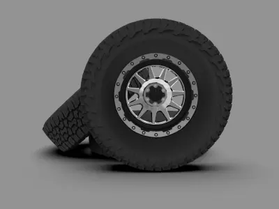 Generic Off-Road Metal Wheel 3D model