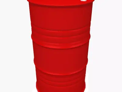 Metal Barrel Clean red 3D model