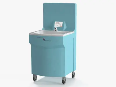 MediWash Mobile Handwash Station for Hospitals Blue 3D model