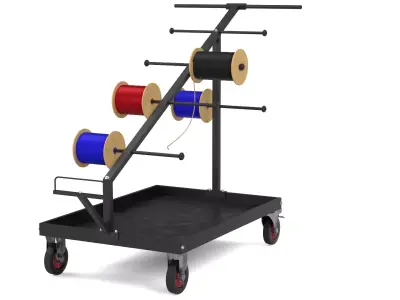 Industrial Wire Roll Trolley 3D model