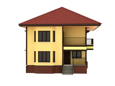 house two story Free low-poly 3D model