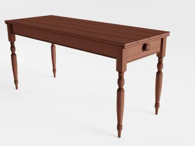 Old Wooden Table Low-poly 3D model