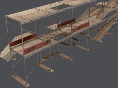 Industrial scaffolding Low-poly 3D model