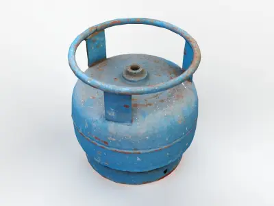 Rust Blue Picnic Tube Low-poly 3D model