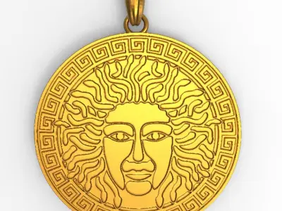 Medusa gorgon head Pendent 3D print model