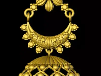 jumka gold jhumka 3D print model