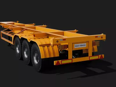 3 axle Skeleton semi trailer container chassis 3D model purchase