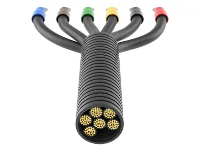6 Cores Electric Wire 3D model