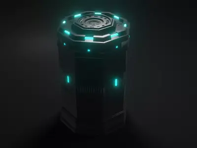 Sci-Fi Barrel  Low-poly 3D model