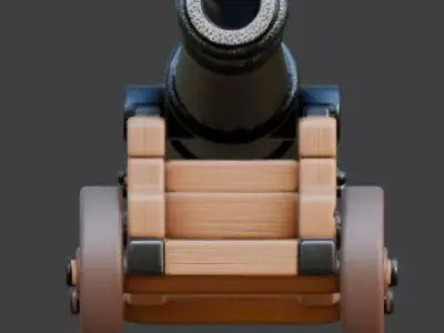 Stylized Pirate Cannon  Model Low-poly 3D model