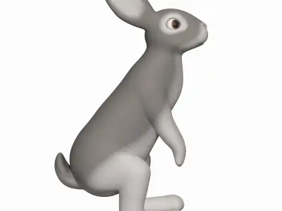 Gray rabbit  3D model