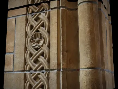 pillar ornament wall middle ages castle photogrammetry 3D model