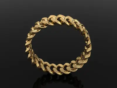 Cuban Link Band Ring SIZE 5 3D print model