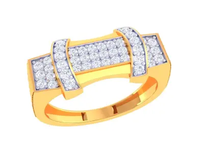   Gents Diamond Ring 3dm stl etails 3D Model Collection 3D model