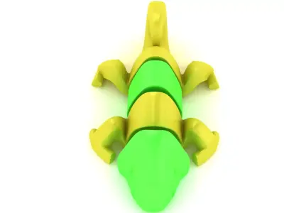 Futuristic Green and Yellow Creature 3D print model