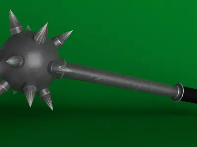 Medieval spiked war mace Low-poly 3D model