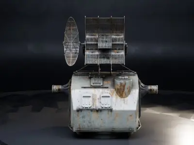Battleship Gun Fire Control System Director Low-poly 3D model