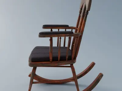 Rocking Chair 3d rigged Maya Low-poly 3D model
