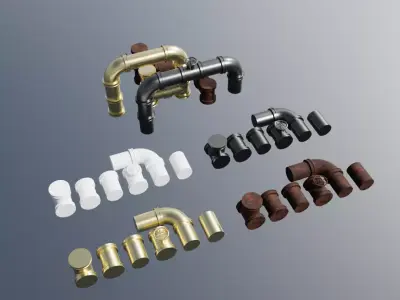 Textured Tube Asset Pack 3D model