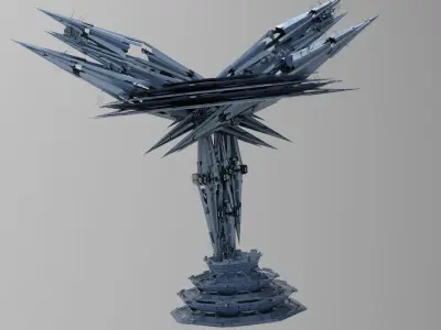 Whale Deep sea Metal structure 3  3D model