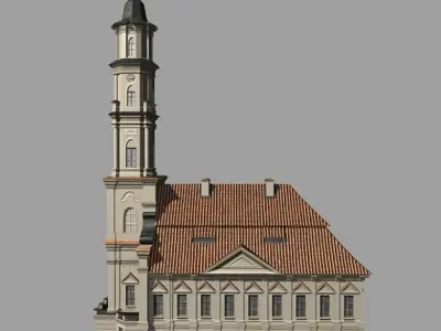 Church Low-poly 3D model 12