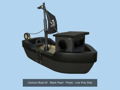10 Cartoon Boat Collection - Low Poly Ships 3D Model Pack