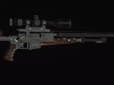 Sniper Rifle Low-poly 3D model