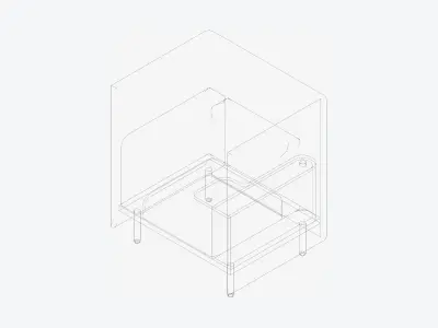 Sofa - Contemporary - Flame - Chair Work Shelf - Right Low-poly 3D model