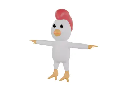 3D model of a cartoon chicken Free 3D model