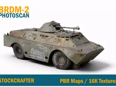 Soviet BRDM-2 Military Amphibious Armored Vehicle Photoscan 3D model