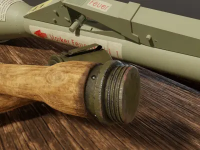 MP 40 Panzerfaust 60 Stick Hand Grenade Low-poly 3D model