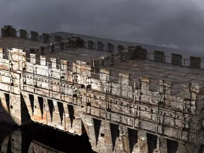 English Norfolk Fort walls Tower 2  3D model