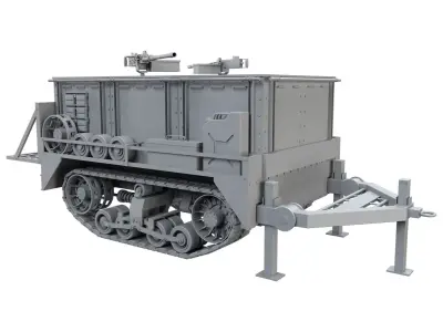 Military Carriage-clay version-1 3D model