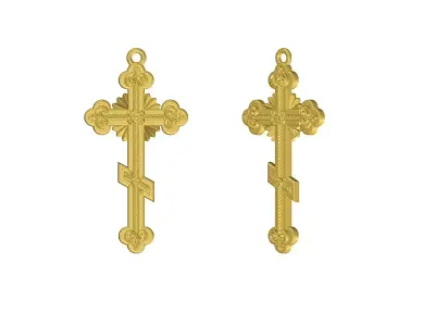 Beautiful Cross Floral Antique Pendant for Silver Casting 3D print model
