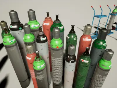 Ultimate Gas Cylinder Pack for UE Low-poly 3D model