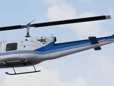 Bell Iroquois UH-1 Huey 204B Helicopter  3D model