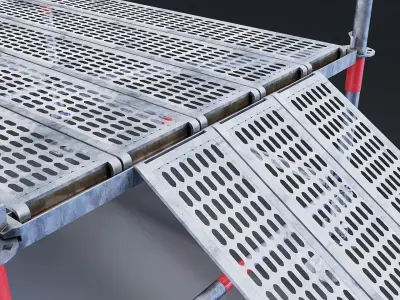 Metal Scaffolding Platform 3D Model Low-poly 3D model