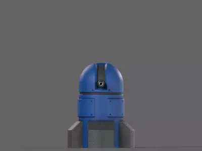 PBR Turret Gun 06 Blue Low-poly 3D model