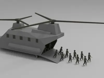 Army low poly Low-poly 3D model