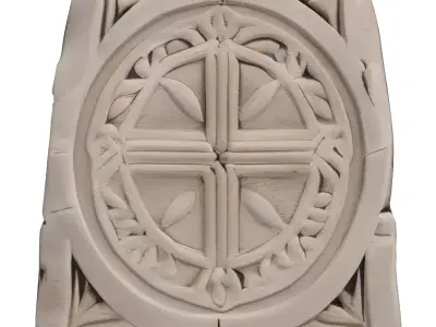 Ancient Celtic Carved Stone Block Low-poly 3D model