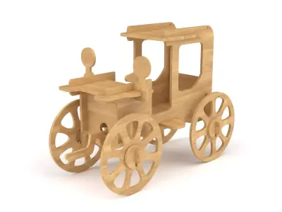 Wooden toy car 54 3D model
