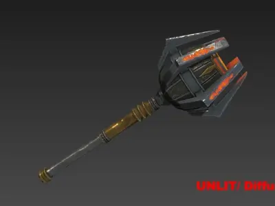 Fantasy Stylish Weapon- Mace of Ornament Low-poly 3D model
