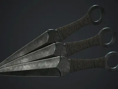 Throwing Knife PBR Game Ready Low-poly 3D model purchase