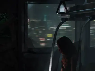 FREE Cyberpunk Subway Interior Scene Blurred Free 3D model