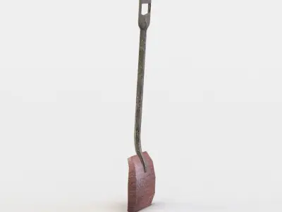 Shovel Low-poly 3D model 15