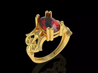 Cushion Red Ladies Ring 3D print model