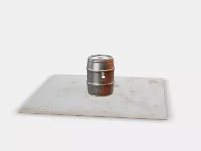 Worn Bio Barrel Low-poly 3D model