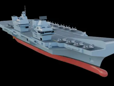Queen Elizabeth-class aircraft carrier Low-poly 3D model